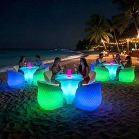 Ensemble de meubles lumineux LED modernes pour bar, table et chaises imperméables pour événements nocturnes en plein air - Prix direct usine