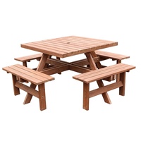 Table et banc de pique-nique en bois avec logo personnalisé, ensemble en bois de bonne qualité