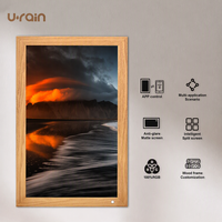 Bingkai Foto Digital Pintar 21,5 Inci dengan Android 10 1080P FHD 4G/WiFi Speaker Desain Motif Kayu untuk Dekorasi Rumah Hadiah