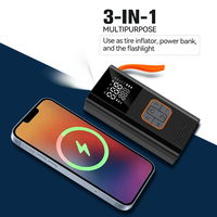Nouvelle pompe à air portable pour voiture, compresseur sans fil rechargeable de 22 mm, avec affichage numérique de la pression et arrêt automatique.