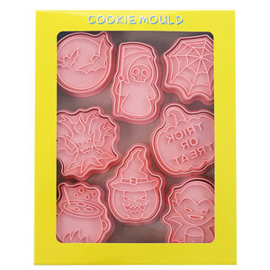 8 emporte-pièces d'Halloween en plastique, moule à pression, tampon, moule Calavera, outils de décoration pour la pâtisserie, la cuisine et les fêtes - Product Image 4
