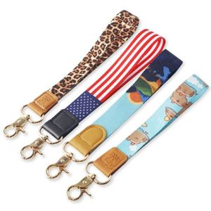 Lanière de poignet en cuir avec logo en nylon de haute qualité pour enseignant, porte-clés personnalisé - Product Image 4