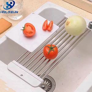 Escurridor de <span class=keywords><strong>Cocina</strong></span> Extensible Multifuncional Personalizado, de Acero Inoxidable, Antipolvo, para Fregadero, para Secar Verduras, Frutas y Platos - Product Image 5