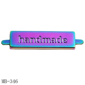 Wholesale Small Handmade logo Shoes Tags rainbow Color Purse Hardware Metal Alloy Name <strong>Label</strong> Plate <strong>for</strong> <strong>Suitcase</strong> - Product Image 1