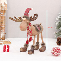 Figurines de Noël QiYing Victory, décorations de Noël réalistes en tissu, Père Noël et rennes, décoration de salon pour les fêtes, mini-rennes debout ou assis