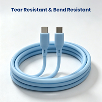Câble de charge rapide Type-C en silicone liquide ultra-doux 60W avec chargeur mural USB-C PD 65W, longueur personnalisable, logo sur mesure