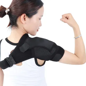 女性と男性のための調整可能なショルダーブレース肩圧縮スリーブサポートスポーツイモビライザー保護傷害