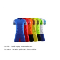 Conjunto de Uniforme de Fútbol Retro Azul Personalizado para Adultos, 100% Poliéster, Secado Rápido, Incluye Pantalones Cortos, para Verano y Otoño