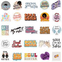50 autocollants graffiti avec la phrase « Dear Soul Sister » pour décorer téléphone et ordinateur portable, autocollant femme « Black Melanin Poppin »