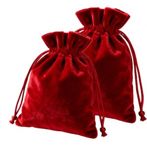 Sacs à cosmétiques en velours noir de luxe 5*7cm avec cordon de serrage, pochettes d'emballage cadeau en velours, logo personnalisable, recyclables, pour rouges à lèvres - Product Image 2