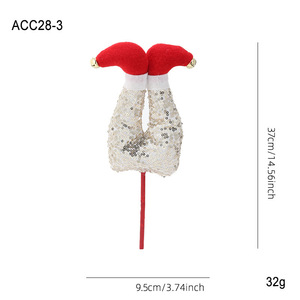 Adornos de LingKai para Eventos Temáticos de Santa Claus: Pierna de Elfo DIY, Gorro Tejido y Bastones de Caramelo - Product Image 6