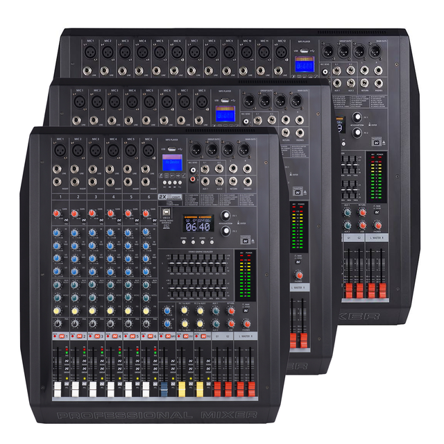 6/8/12-Channel Dual 99DSP Digital Effects Professional Audio Mixer Dj Controller/audio Console Mixer Studio Sound System Mixer