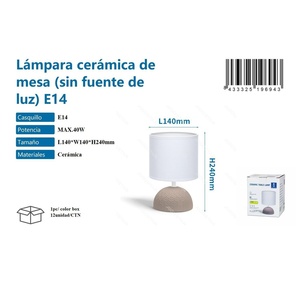 Lampada da tavolo in ceramica senza sorgente luminosa E14, illuminazione