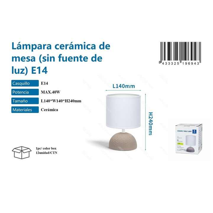 Ceramic table lamp without light source E14, Lighting