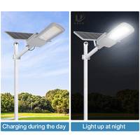 Lampe solaire tout-en-un avec panneau solaire LED, contrôleur MPPT de charge solaire, boîtier en aluminium étanche pour extérieur, lampadaire avec poteau