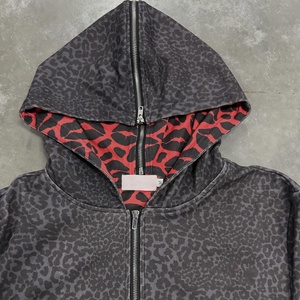 Sweat-shirts et sweats à capuche pour hommes personnalisés, double couche doublée, coupe courte, style grunge sombre, épaules tombantes, vintage, noir, avec fermeture éclair bidirectionnelle - Product Image 3