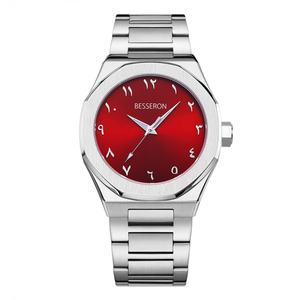Montres de luxe personnalisées avec logo en or pour hommes, montres de créateur de haute qualité avec cadran arabe, étanches, bracelet en cuir de 22 mm, mouvement à quartz - Product Image 5