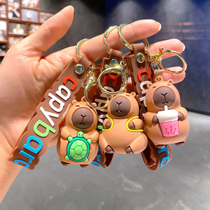New Capybara 3D PVC Pendant Keychain Anime Cartoon Creative Car Keychain Ornament Capybara Keychains