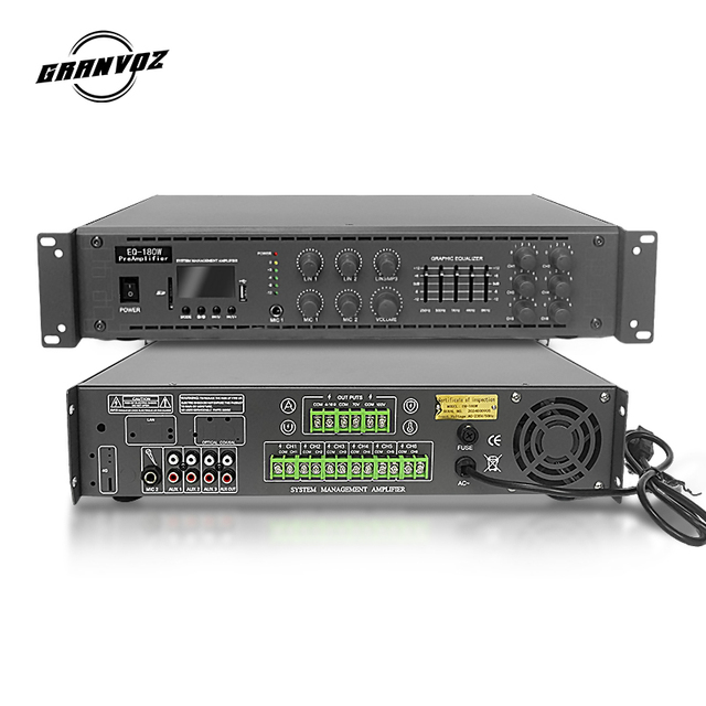 Professional 2U PA Amplifier 120W/180W/250W/350W/500W/700W Power BT EQ FM USB Audio Equipment for Music System Featuring Mic