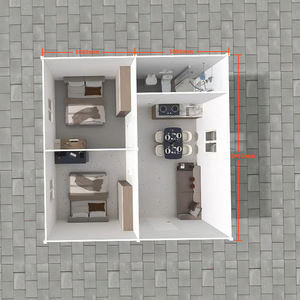 Rumah Kontainer Struktur Baja Tahan Air Casas Prefabricadas Rumah Kontainer 2 Kamar Tidur yang Dapat Dilepas untuk Penggunaan Sementara - Product Image 2