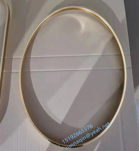 <span class=keywords><strong>Espejo</strong></span> enmarcado de metal de aluminio dorado <span class=keywords><strong>Espejo</strong></span> de pared ovalado decorativo en 60x80 60x100 60x120cm Venta al por mayor para <span class=keywords><strong>Baño</strong></span> - Product Image 5