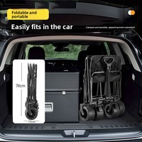 Nouvelle charrette de camping pliable en acier avec roues pivotantes - Portable pour le camping en plein air, les pique-niques et les courses