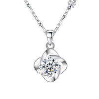 Matériel de fabrication de bijoux en argent 925 personnalisé, pierre précieuse en moissanite sans couleur DEF VVS taille brillant, pendentif à 4 griffes avec chaîne câble