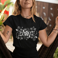 Vente chaude : Motif floral personnalisé en strass thermocollant pour T-shirts