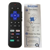 Télécommandes personnalisées pour ROKU 22 touches, vente en gros, protection contre l'inversion de polarité + revêtement doux au toucher