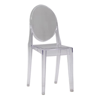 Prêt à expédier Accueil plastique importé cadre oriental moderne italien style européen pédicure cristal clair acrylique chaises de salle à manger