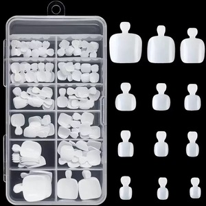 <span class=keywords><strong>Uñas</strong></span> Postizas Acrílicas Blancas de Cobertura Total, Diseño de Cielo Estrellado, Estilo Francés Corto, 240 Piezas - Product Image 6