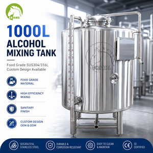 Réservoir de mélange <span class=keywords><strong>d</strong></span>'alcool en acier inoxydable de qualité alimentaire de 1000 L, réservoir de mélange de liquides industriel avec agitateur, cuve de mélange personnalisée - Product Image 1