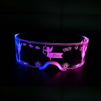 Fency LED Light up Lunettes LED Visière Lumineuse Cyberpunk Futuriste Cosplay Lunettes pour Adultes