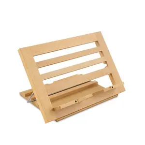 Adjustable Wooden Laptop Stand MacBook Holder Bamboo Display Stand for Tablet iPad Bible Sheet Stent Music Recipe Book Holder