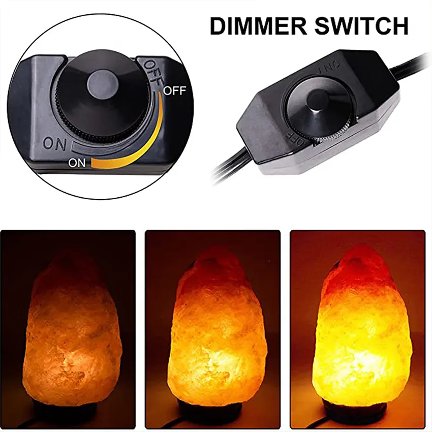 Dimmer Switch Luz Lampholder E14 Titular Soquete chumbo Extensão Himalayan Salt Lamp Power Cord