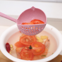 Sendok dan Saringan Berlubang 2-in-1 dengan Gagang Panjang untuk Dapur Rumah, Sempurna untuk Hot Pot, Alat Dapur yang Tahan Lama dan Mudah Digunakan
