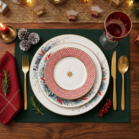 Lot de vaisselle en céramique de Noël en gros – Assiettes décoratives en porcelaine pour les fêtes, cadeau de mariage, vaisselle d'hôtel, commande en gros pour événements