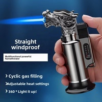 Meilleures ventes en stock européen, pistolet à souder à feu puissant, allumeur à gaz butane, torche à cigare, briquet à fenêtre anti-vent, allumeur de briquet dragon