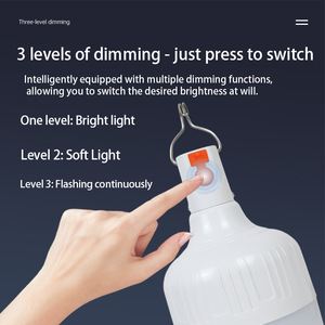 หลอดไฟ LED แบบชาร์จไฟได้ ฐาน E27 ประหยัดพลังงาน ใช้ในบ้านได้ในกรณีฉุกเฉิน - Product Image 5