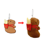 Échantillon gratuit Original nouveauté sur mesure en peluche alimentaire porte-clés anxiété drôle en peluche Capybara en peluche sac pendentif