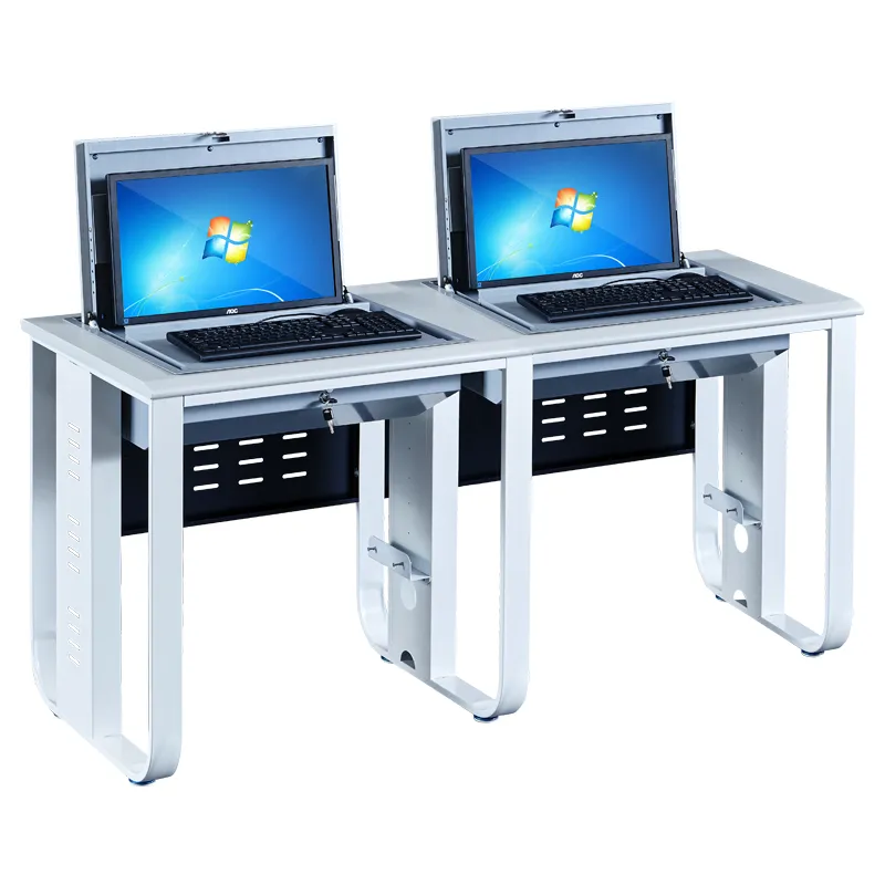 Mini PC máy tính bàn lật lên máy tính để bàn Màn hình LCD có thể thu vào hộp an toàn Lớp học bảng hai người