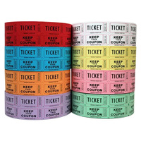 Fabrication sur mesure de billets de tombola en carton coloré, numérotés en série, en rouleau double, pour la vente en gros