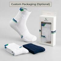 Chaussettes de sport personnalisées en gros pour hommes et femmes, avec coussinets, évacuation de l'humidité, soutien de la voûte plantaire et maille respirante pour la course à pied