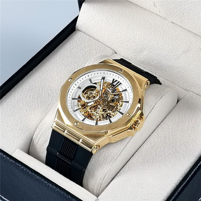 OEM Transparent Design Skeleton Movement Business Luxury WristWatch Custom Logo Fashion Automatic Mechanical Watch for Men