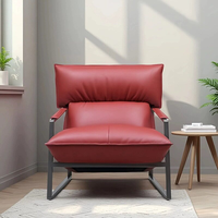 Fauteuil lounge moderne rembourré avec structure en acier inoxydable, fauteuil d'appoint pour salon en mousse haute résilience 45D