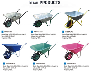 รถเข็นล้อเดียวสำหรับสวนแบบโลหะพร้อมรถเข็นล้อแบนแบบนิวเมติกสำหรับฟาร์มสวน - Product Image 6