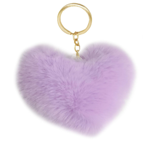 Porte-clés en forme de cœur en peluche avec pompon, pendentif pour sac, boule de poils, porte-clés en fourrure - Product Image 3
