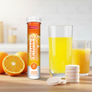 Tabletas Efervescentes de Vitamina C + <span class=keywords><strong>Zinc</strong></span> OEM/ODM 1.0g 3 Tabletas Diarias Suplementos Alimenticios Marca Privada Adolescentes Adultos Belleza Naranja - Product Image 1