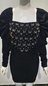 Nuovo vestito <span class=keywords><strong>da</strong></span> partito Sexy delle donne di <span class=keywords><strong>sera</strong></span> della celebrità di perline Sexy della manica lunga del progettista - Product Image 2