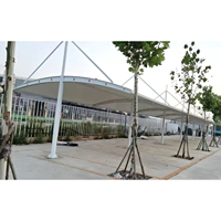 Pavillon de jardin moderne à structure membranaire, abris de voiture pour stationnement, garages, auvents, abris solaires pour voitures.
